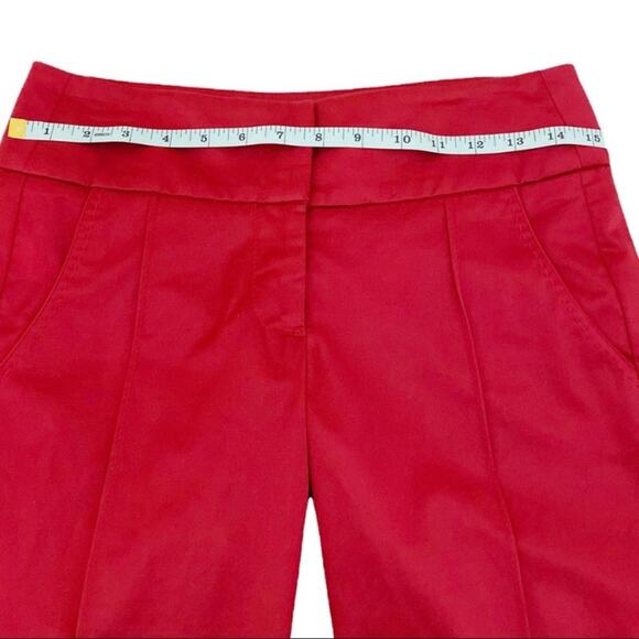 Bebe Sleek Red Silk Blend Cropped Cuffed Pants, Size 4 - Picture 8 of 12